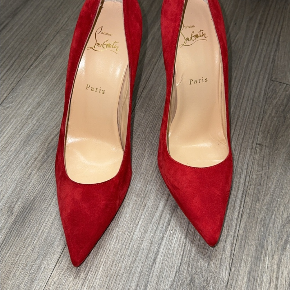 Christian Louboutin Red Suede Heels